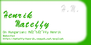 henrik mateffy business card